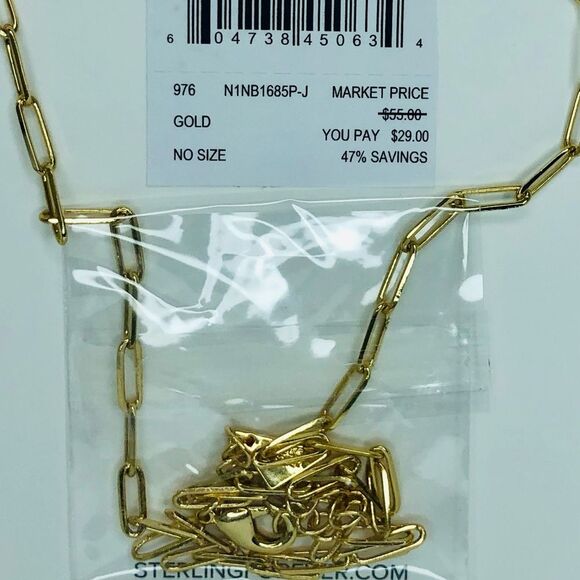 NEW Sterling Forever 14K Goldtone Braided J Initital Pendant Necklace - Picture 10 of 10